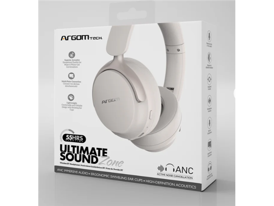 Argom - AUDIFONO ULTIMATE SOUND ZONE BT 5.4 BEIGE (ARG-HS-2682BG)