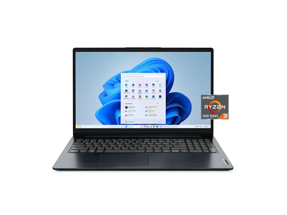 Lenovo - LAPTOP IDEAPAD 1, 15.6" FHD, AMD RYZEN 3 7320U QUAD CORE , 4GB, 128GB SSD, WINDOWS 11 HOME, WIFI 6, BLUETOOTH 5.0, 1 X HDMI PORT, 1 X USB-A 2.0, 1 X USB-C 3.2, 1 X USB-A 3.2, JACK 3.5" AUDIO, LITHIUM-ION BATTERY, ABYSS BLUE, INGLES