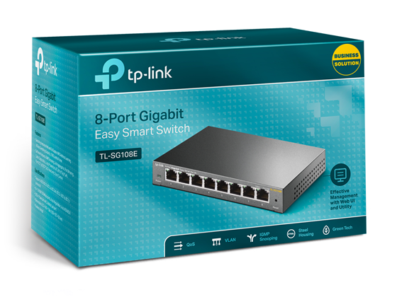 TP-Link - SWITCH 8 PUERTOS TL-SG108E, NO ADMINISTRABLE/DESKTOP, 8 PUERTOS GIGABIT 10/100/1000MBPS,