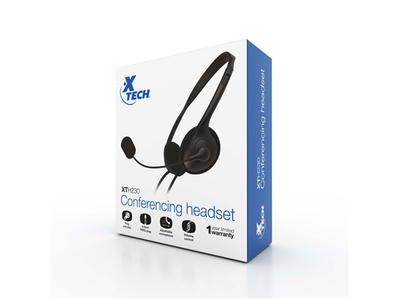 Xtech - AUDIFONO CON MICROFONO CONFERENCING, 3.5MM, ON EAR, NEGRO