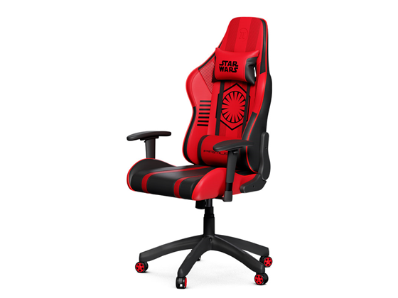Primus - SILLA GAMING PRIMUS SITH TROOPER THRONO 200S, ESPALDAR ALTO AJUSTABLE, REPOSO DE BRAZOS, ESPALDA Y CABEZA, ALTURA AJUSTABLE Y BASE CON RUEDAS ROBUSTAS, ROJO / NEGRO