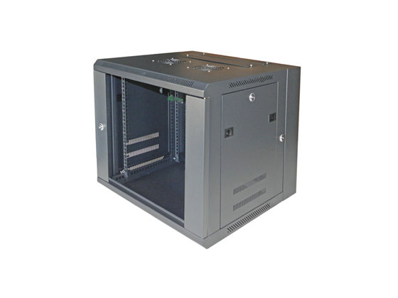 Netsys - GABINETE DE PARED NETSYS WMR-09G, 9U, PUERTA FRONTAL CON CRISTAL TEMPLADO CON CERRADURA, BLACK, PANELES LATERALES ABIERTOS, 2 RANURAS ABANICO, 20" ALTURA, 23.5" ANCHO Y 21.5" PROFUNDIDAD (NET-77092120)