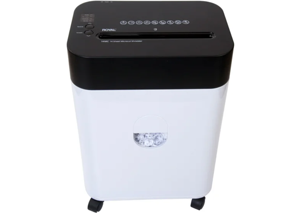 Royal - TRITURADORA DE PAPEL ROYAL 14MC, 14 HOJAS MICRO CORTE, DESTRUYE TC, CD/DVD, CAPACIDAD PARA 4.5 GALONES (89736)