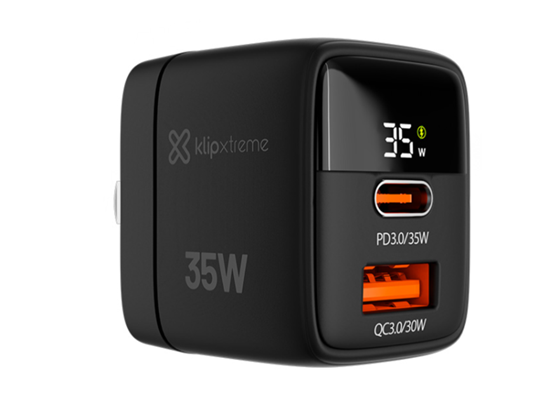 Klip Xtreme - CARGADOR DE PARED KLIP XTREME USB-C® 35W CON TECNOLOGÍA GAN (KMC-250)