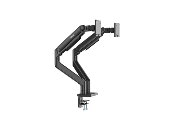 Msi - SOPORTE PARA DUAL MONITOR MSI CON MOVIMIENTO, DESDE 17" HASTA 45", CON ANCLAJE AL ESCRITORIO (MAG MT201D)