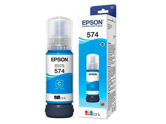 Epson - BOTELLA DE TINTA EPSON T574220-AL, COLOR CYAN, 70 ML, COMPATIBLE CON IMPRESORAS ECOTANK L8050 Y L18050, ALTO RENDIMIENTO Y CALIDAD FOTOGRÁFICA.