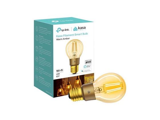 TP-Link - BOMBILLA DE FILAMENTOS SMART KASA, WIFI, LED, LUZ AMABAR CALIDA (2000K), PROGRAMABLE POR APLICACION, COMANDO DE VOZ, 800 LUMENS