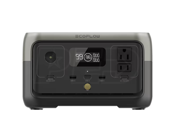 Ecoflow - GENERADOR ELECTRICO RIVER 2 300W, BATERIA RECARGABLE, 6 PUERTOS DE CARGAS, 2X USB-A, 1X USB-C, 1X AC OUTPUT, 1X DC OUTPUT, SOPORTE PARA CARGA SOLAR, PANTALLA LCD, BATERIA 256WH, TIENE SOPORTE WIFI PARA MONITOREO