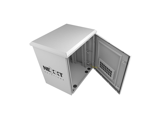 Nexxt Infrastructure - GABINETE EXTERIOR FIJO CON SOPORTE PARA POSTE, 6U, 600MM X 450MM, 2 ABANICOS, SOPORTA HASTA 200 LIBRAS