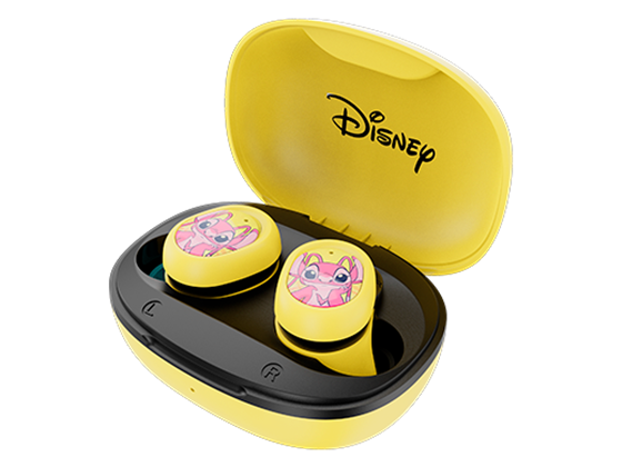 Xtech - AUDIFONO CON MICROFONO WIRELESS DISNEY STICH, EARBUDS TWS, BLUETOOTH, HASTA 4 HORAS DE REPRODUCCION CONTINUA, AMARILLO