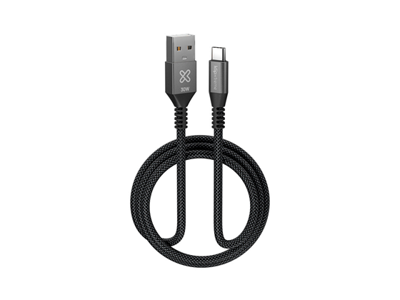 Klip Xtreme - CABLE USB KAC-050-10FT – USB-A 2.0 A USB-C, 30W, 480MBPS, 3 METRO, TRAMADO EN NYLON (KAC-050-10FT)