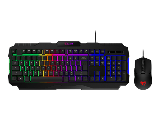 Msi - COMBO MOUSE TECLADO MSI FORGE GK100 COMBO US, USB 2.0, CABLE 1.5M, LED RGB, IDIOMA INGLES, COLOR NEGRO