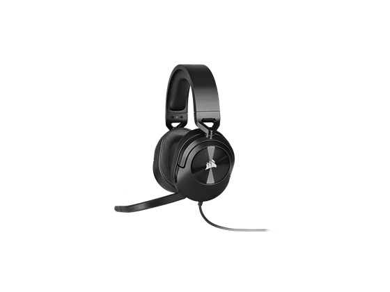 Corsair - AUDIFONO CON MICROFONO HS55 SURROUND V2, GAMING, STEREO , DOLBY ATMOS EN PC, CONECTOR 3.5", BANDA AJUSTABLE, CONTROL DE VOLUMEN Y MIC, ALMOHADILLAS ACOLCHADAS PARA LARGAS HORAS DE JUEGO, COMPATIBLE CON XBOX ONE / X, PS4 / 5, COLOR CARBON