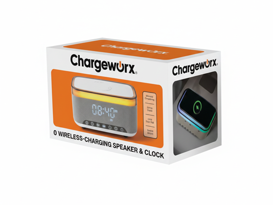CHARGEWORX - CARGADOR RELOJ ALARMA, ALTAVOZ INTELIGENTE INALÁMBRICO CHARGEWORX CARGA PARA SMARTPHONES, SMARTWATCH Y IPODS