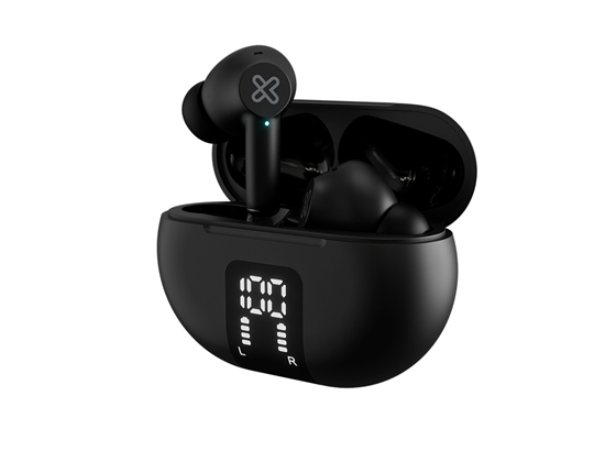 Klip Xtreme - AUDIFONO CON MICROFONO XTREMEBUDS, BLUETOOTH 5.1, HASTA 12 HORAS DE REPRODUCCION, CANCELACION ACTIVA DE RUIDO, RESISTE SALPICADURA DE SUDOR Y AGUA IPX7, ESTUCHE CON BATERIA E INDICARDOR DE PORCENTAJE, NEGRO