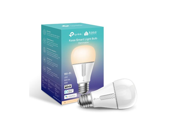 TP-Link - BOMBILLA SMART KASA, WIFI, LED CALIDA (2700K), PROGRAMABLE POR APLICACION, COMANDO DE VOZ, 800 LUMENS