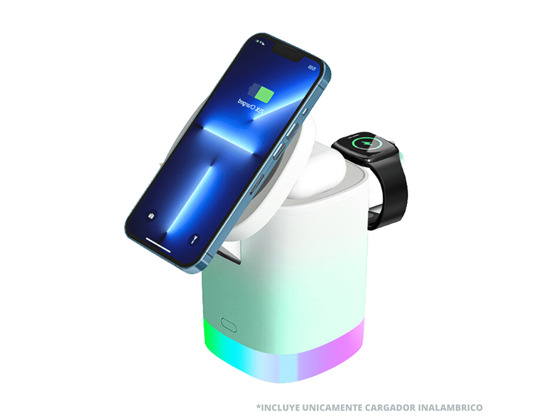 CHARGEWORX - CARGADOR MOVIL DE CARGA INALÁMBRICA, 15 W, CARGA RAPIDA, 3 DISPOSITIVOS A LA VEZ