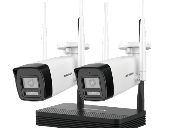 HIKVISION - CAMARA DE SEGURIDAD EN KIT 1 CAMARAS BULLET 2 MP, 1 CAMARA DOMO TURRET 4 MP, 1 GRABADORA WI-FI, HASTA 512 GB