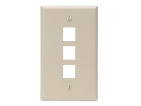 Leviton - JACK WALL FACEPLATE, 3  SALIDAS, IVORY