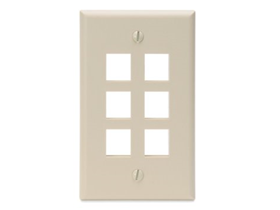 Leviton - JACK WALL FACEPLATE, 6 SALIDAS, IVORY