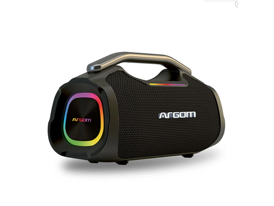 Argom - BOCINA PORTABLE, RADYON X44 SPORT BLUETOOTH 5.0, IPX5 50W, INDOOR/OUTDOOR WIRELESS SPEAKER, NEGRO.