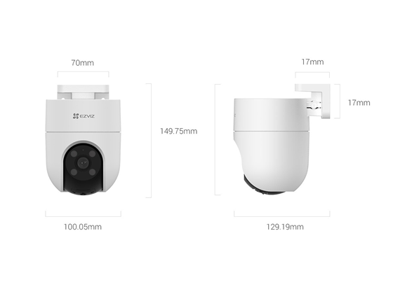 EZVIZ - CAMARA DE VIGILANCIA CS-H8C, PTZ, VISIÓN NOCTURNA EN COLOR, TARJETA MICROSD HASTA 512 GB, COBERTURA  360