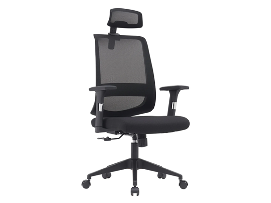 MYO - SILLA DE OFICINA MYO, NEGRO, TEJIDO DE MALLA, REPOSA BRAZOS, REPOSA CABEZA, SOPORTE LUMBAR (SIT-M315)