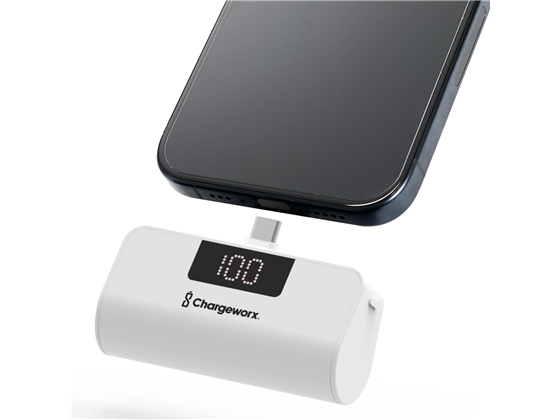 CHARGEWORX - CARGADOR MOVIL (MINI POWER BANK) CHARGEWORX, 5,000MAH, 10W, COMPATIBLE CON ANDROID, USB-C