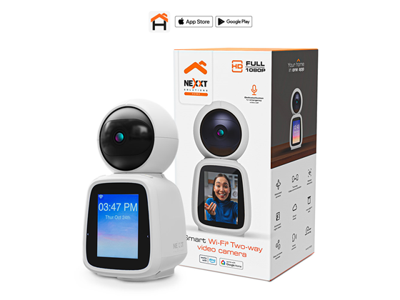 Nexxt - CAMARA DE VIGILANCIA NEXXT COMUNICACION DE 2 VIAS SAMART, 1080P, PTZ, PANTALLA Y BOCINA INCORPORADA, VISION NOCTURNA, RANURA MICRO SD, BOTON DE EMERCIA PARA PODER LLAMAR, 355 GRADOS
