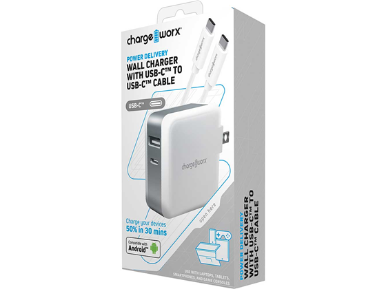 CHARGEWORX - CARGADOR MOVIL),POWER DELIVERY, ENTRADA USB-C CARGA RAPIDA 48W
