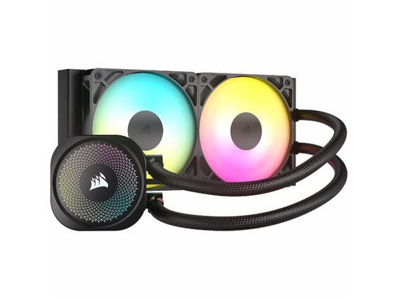 Corsair - ABANICO PARA CPU NAUTILUS 240 RS ARGB (LIQUID COOLING) 240MM, 2X 120MM FAN COOLER, RGB LED, DEISY CHAIN CONECTOR, COMPATIBLE CON LOS SOCKET INTEL 1700, 1851, SOCKET AMD AM5, AM4