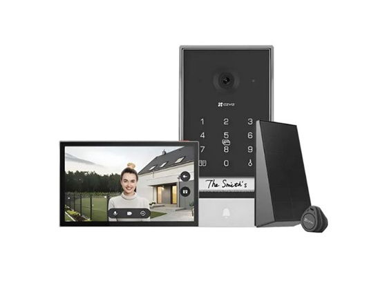EZVIZ - VIDEOPORTERO 2K, DE 2 HILOS, SOPORTA MEMORIA MICRO DE 512, PARA EXTERIOR, KIT CON PANEL SOLAR