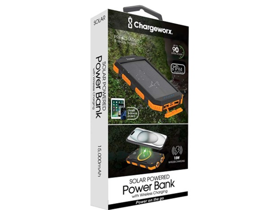CHARGEWORX - CARGADOR MOVIL (POWER BANK) PANEL SOLAR