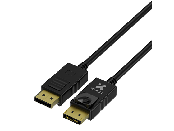 Xtech - CABLE DISPLAYPORT MACHO - MACHO, SOPORTA 4K, 6 PIES, NEGRO (XTC-379)