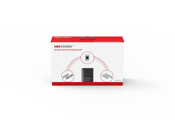 HIKVISION - KIT PARA EQUIPOS DE CONTROL DE ACCESO, FUENTE 12 VC 2 A, BOTÓN DE SALIDA Y CHAPA MAGNÉTICA 600 LBS