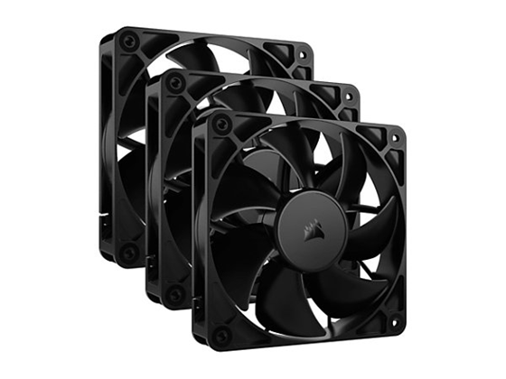 Corsair - ABANICO RS120  PARA CASE 120MM NEGRO, PAQUETE 3 UNIDADES, RODAMIENTO MAGNETICO, CONECTOR PWM 4 PINES EN CADENA