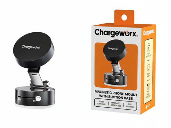 CHARGEWORX - SOPORTE MAGNETICO UNIVERSAL PARA SMARTPHONES PARA VEHICULO CHARGEWORX, NEGRO.