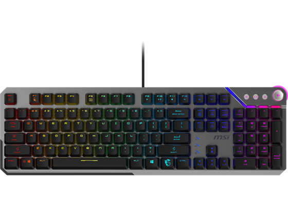 Msi - TECLADO MSI STRIKE 600 SILENT US, GAMING, SWITCHES MECANICOS SILENCIOSOS, USB 2.0, CABLE 1.8M, LED RGB, COLOR GRIS/NEGRO