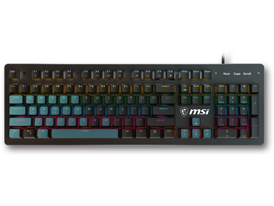 Msi - TECLADO MSI FORGE GK300 BLUE US, GAMING, SWITCHES MECANICOS AZUL, USB 2.0, CABLE 1.5M, LED RGB