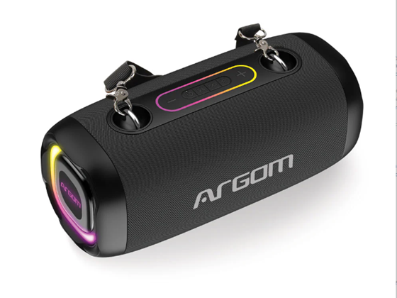 Argom - BOCINA PORTABLE, RADYON X41 SPORT BLUETOOTH 5.0, IPX5 28W, INDOOR/OUTDOOR WIRELESS SPEAKER, NEGRO.