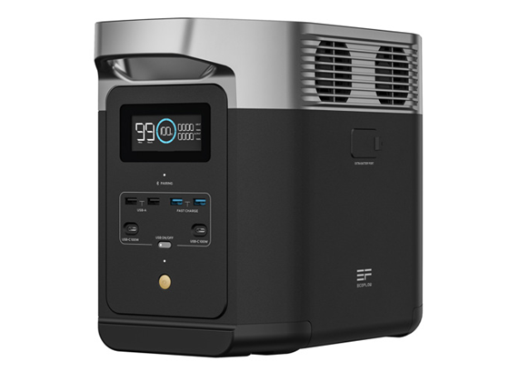 Ecoflow - GENERADOR ELECTRICO ECOFLOW DELTA 2 1800W, BATERIA RECARGABLE, 6 PUERTOS DE CARGAS, 2X USB-A 2.0, 2X USB-A 3.0, 2X AC OUTLET, SOPORTE PARA CARGA SOLAR, PANTALLA LCD, BATERIA 1024WH, TIENE SOPORTE WIFI PARA MONITOREO.