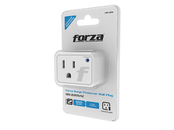 Forza - PROTECTOR DE TENSIÓN, ENCHUFE DE PARED CON CAPACIDAD DE CARGA DE 1875-2500W, FUNCIONA CON VOLTAJE DE ENTRADA DE 110V/220V. NEMA 5-15R Y ENTRADA NEMA 5-15P. INTEGRADO CON INDICADOR LED DE ESTADO PARA MONITOREO INSTANTÁNEO, ABSORBE CORRIENTES PARASITAS PARA EVITAR DAÑOS A LOS EQUIPOS CONECTADOS.