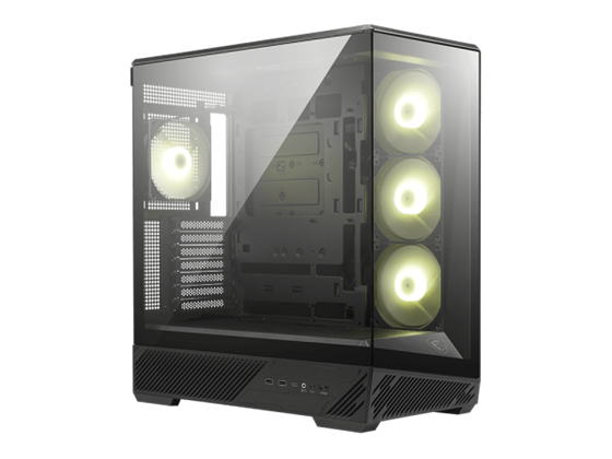 Msi - CASE MSI MAG PANO 130R PZ, MID-TOWER, GLASS, COLOR NEGRO, 4 ABANICOS PRE INSTALADOS