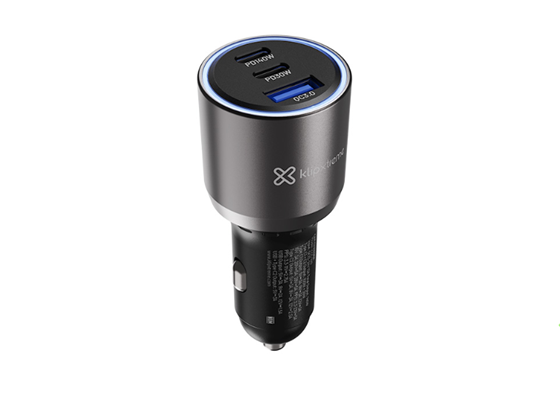 Klip Xtreme - ADAPTADOR DE CARGA USB PARA VEHÍCULO KLIP XTREME, 140W, 2X USB-C + 1X USB-A