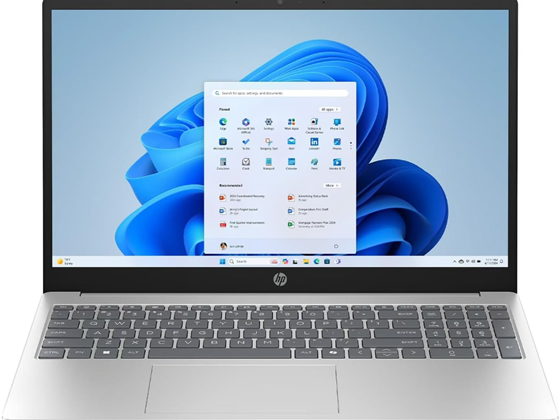 HP - LAPTOP 15-FC0025, 15.6” FHD TOUCH, AMD RYZEN™ 5 7520U, 8GB SOLDED 1TB SSD PCIE M.2, GRÁFICOS AMD RADEON™, 1 USB-C, 1 USB-A, 1 HDMI, WIFI-6, BLUETOOTH® 5.4, ADAPTADOR DE CA SMART DE 45 W, WINDOWS 11 HOME, NATURAL SILVER