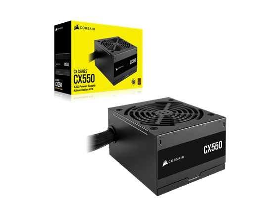 Corsair - POWER SUPPLY CORSAIR CX550, 550W 80 PLUS BLACK, NO MODULAR, CONECTORES PCI-E X2, SATA X3, PATA X2, COLOR NEGRO