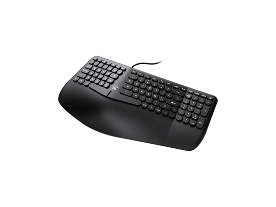 Klip Xtreme - TECLADO EVOLVE USB, ERGONOMICO, 12 TECLAS MULTIMEDIA, CON SCROLL, BLACK, ESPAÑOL