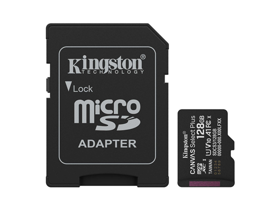 Kingston - MEMORIA MICROSD 128GB KINGSTON, CLASE 10 UHS-1, A1, INCLUYE ADAPTADOR SD