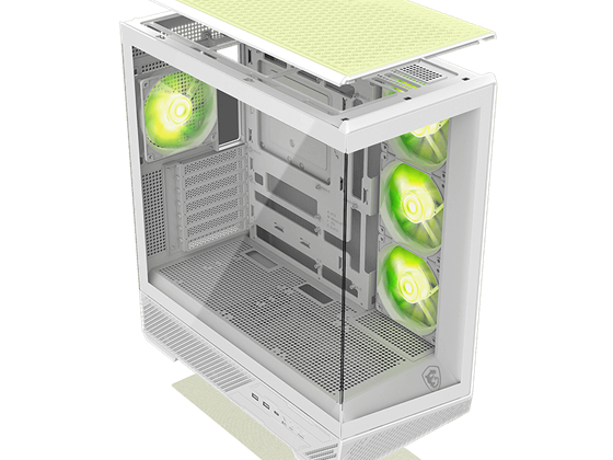 Msi - CASE MSI MAG PANO 130R PZ WHITE, MID-TOWER, GLASS, COLOR BLANCO, 4 ABANICOS PRE INSTALADOS