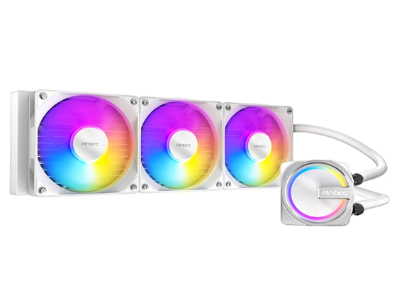 Antec - ABANICO PARA CPU ANTEC SKELETON-360 WHITE ARGB (LIQUID COOLING) 360MM, INCLUYE TRES ABANICOS ARGB PWM DE 120MM HASTA 2000 RPM, DISEÑO DE LA BOMBA SKELETON-FRAME CON BASE DE COBRE PARA MÁXIMA DISIPACIÓN, COMPATIBLE CON SOCKETS INTEL LGA 1700, 1200, 115X, SOCKET AMD AM5, AM4.